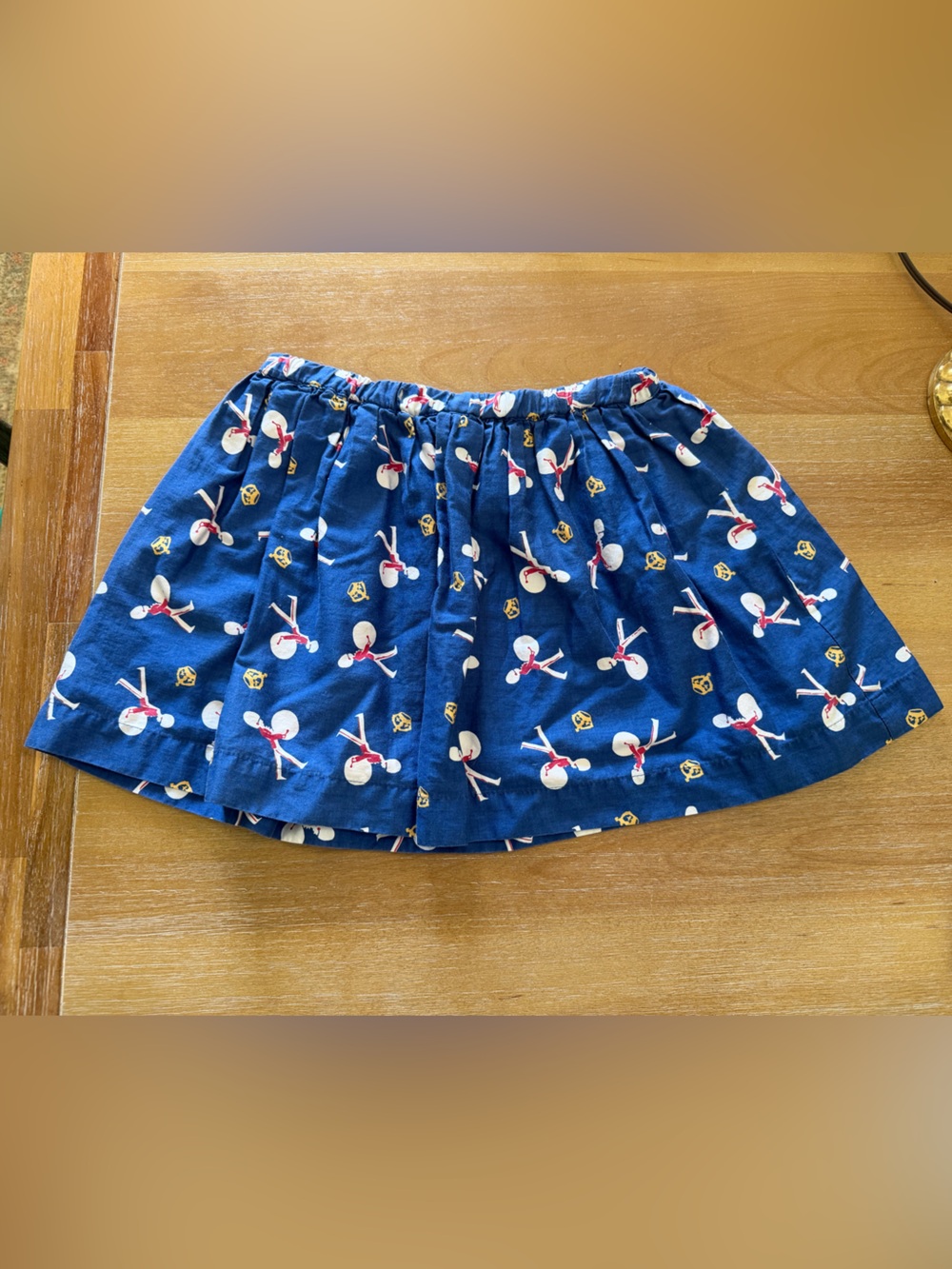 Mini Boden Navy Skirt with Cheerful Dancer Print